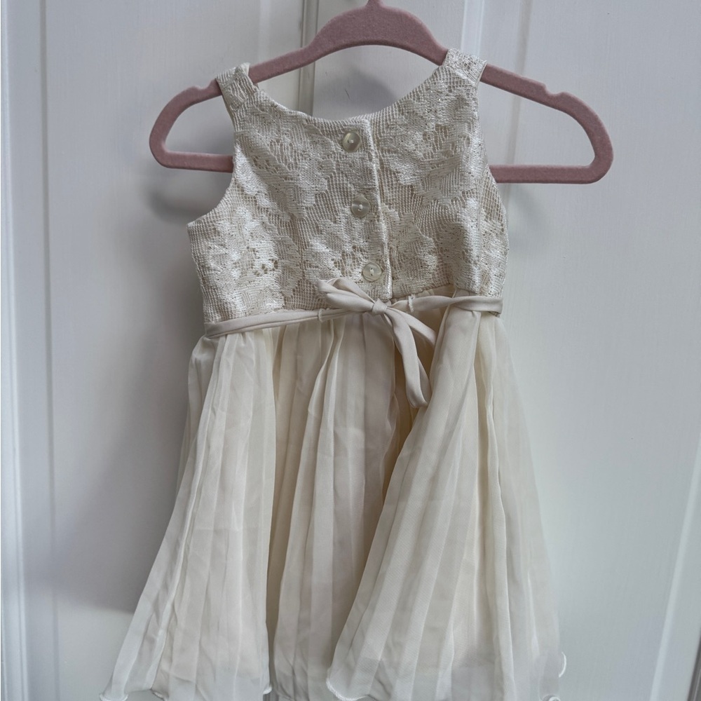 NWOT Sweet Heart Rose 6-9M Formal Girls Cream & Gold Tank Top Holiday Dress - Picture 3 of 6